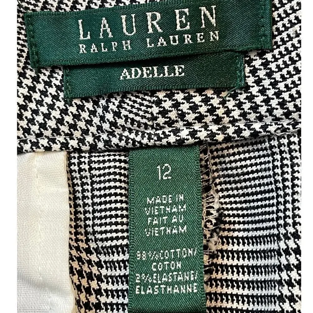 Lauren Ralph Lauren Adelle Women’s Size 12 Houndstooth Plaid Stretch Pants